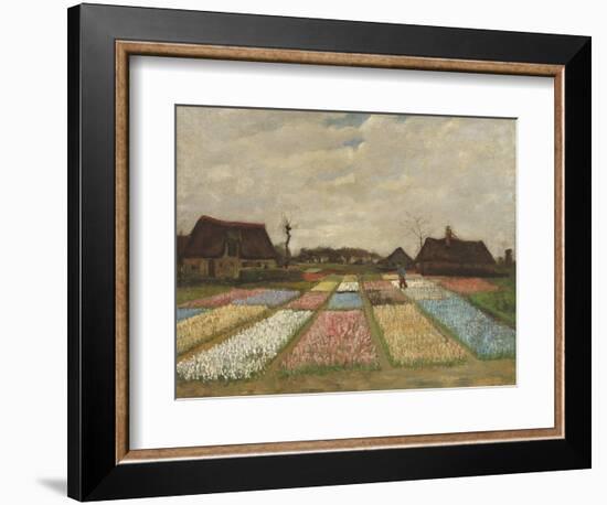 Flower Beds in Holland, by Vincent van Gogh, 1883, Dutch Post-Impressionist painting,-Vincent van Gogh-Framed Premium Giclee Print