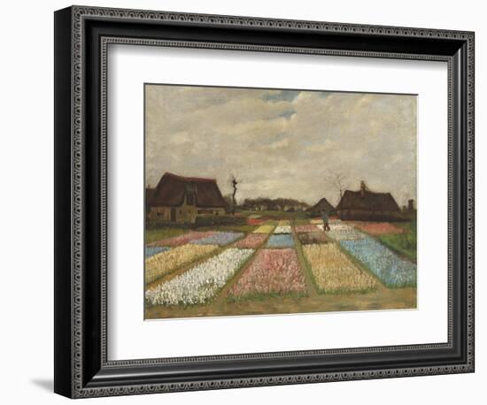 Flower Beds in Holland, by Vincent van Gogh, 1883, Dutch Post-Impressionist painting,-Vincent van Gogh-Framed Premium Giclee Print