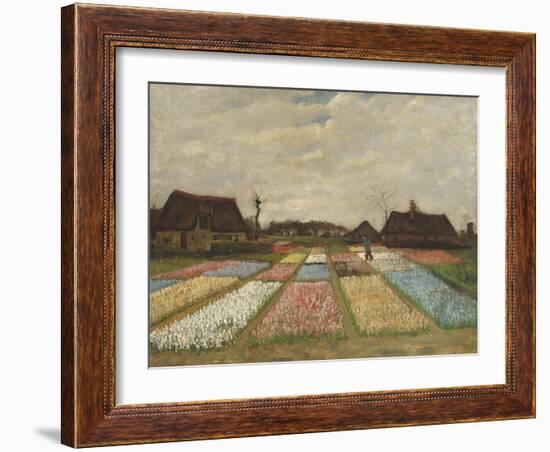 Flower Beds in Holland, by Vincent van Gogh, 1883, Dutch Post-Impressionist painting,-Vincent van Gogh-Framed Art Print