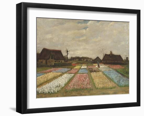 Flower Beds in Holland, by Vincent van Gogh, 1883, Dutch Post-Impressionist painting,-Vincent van Gogh-Framed Art Print