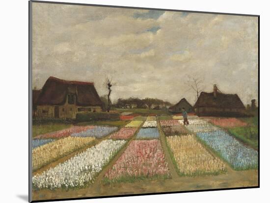 Flower Beds in Holland, by Vincent van Gogh, 1883, Dutch Post-Impressionist painting,-Vincent van Gogh-Mounted Art Print