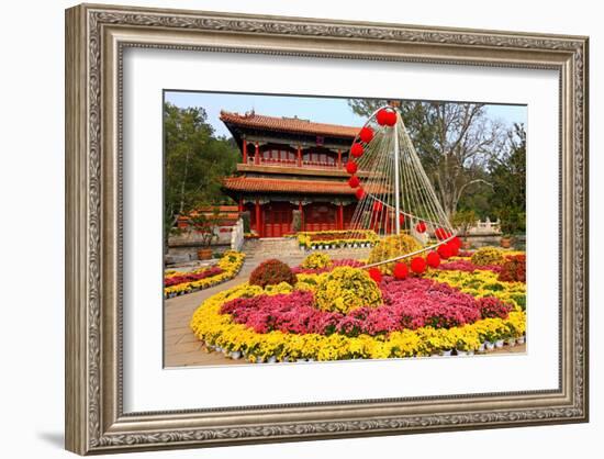 Flower Beds in Jingshan Park, Coal Hill, Beijing, China-null-Framed Art Print