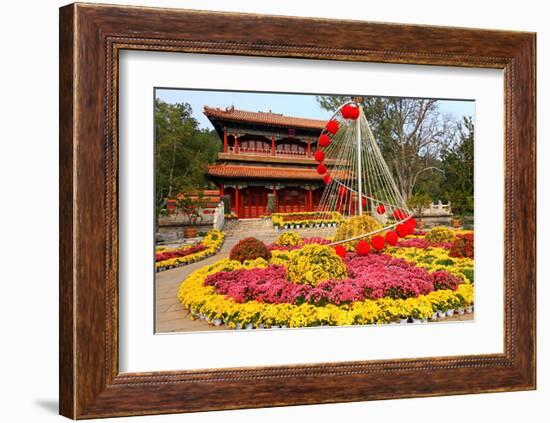 Flower Beds in Jingshan Park, Coal Hill, Beijing, China-null-Framed Art Print