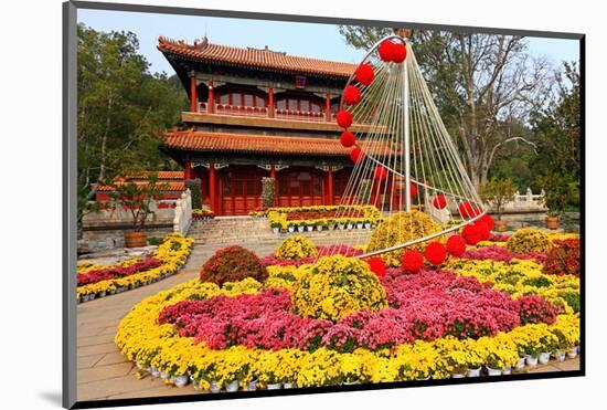 Flower Beds in Jingshan Park, Coal Hill, Beijing, China-null-Mounted Art Print