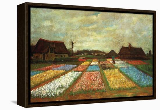 Flower Beds of Holland-Vincent van Gogh-Framed Stretched Canvas