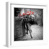 Flower Bike Square with Border-Gail Peck-Framed Art Print