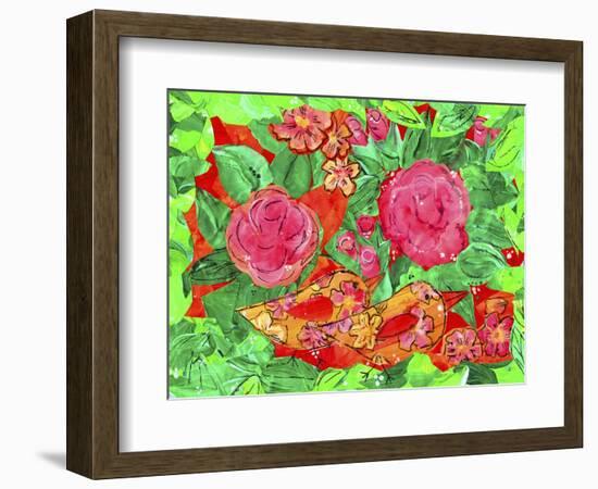 Flower Birds-Wolf Heart Illustrations-Framed Giclee Print