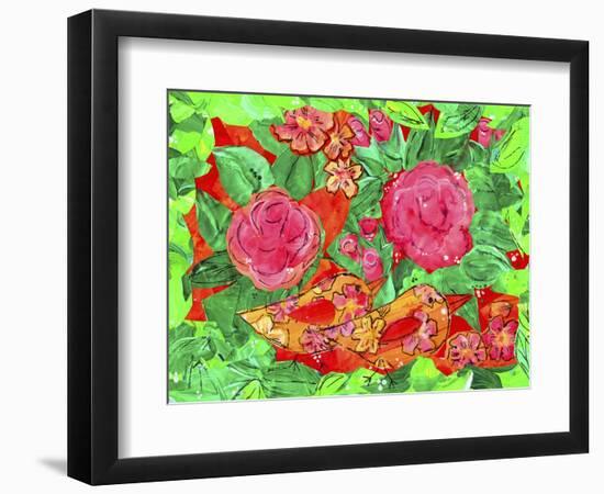 Flower Birds-Wolf Heart Illustrations-Framed Giclee Print