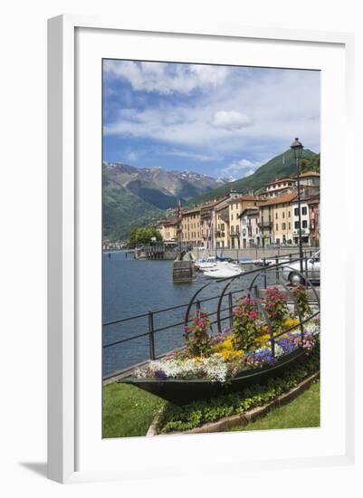 Flower Boat, Domaso, Lake Como, Italian Lakes, Lombardy, Italy, Europe-James Emmerson-Framed Photographic Print