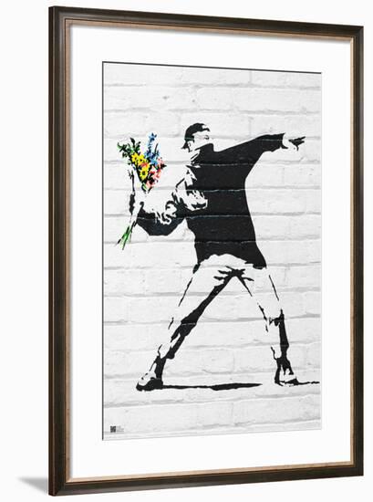 Flower Bomber-Banksy-Framed Art Print