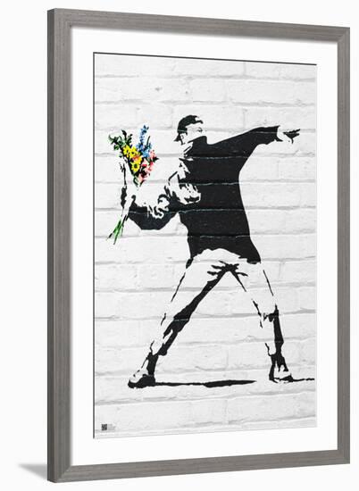 Flower Bomber-Banksy-Framed Art Print