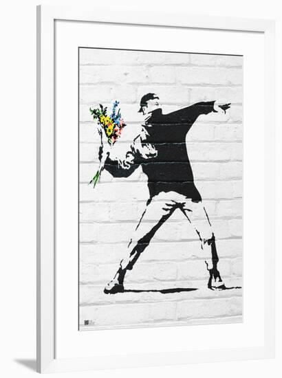 Flower Bomber-Banksy-Framed Art Print