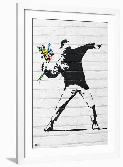 Flower Bomber-Banksy-Framed Art Print