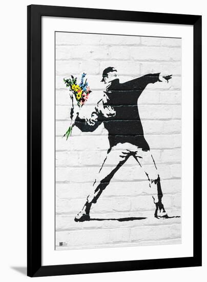 Flower Bomber-Banksy-Framed Art Print