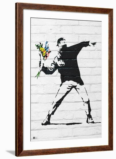 Flower Bomber-Banksy-Framed Art Print