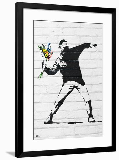 Flower Bomber-Banksy-Framed Art Print