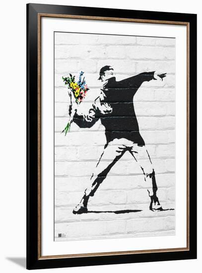 Flower Bomber-Banksy-Framed Art Print