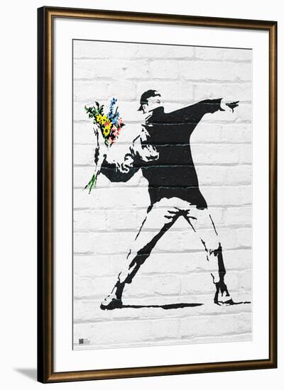 Flower Bomber-Banksy-Framed Art Print