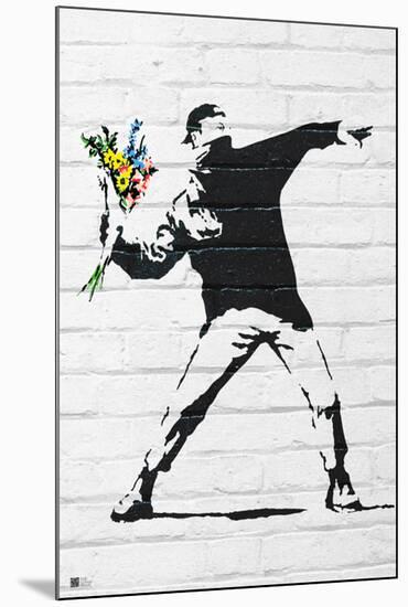 Flower Bomber-Banksy-Mounted Art Print