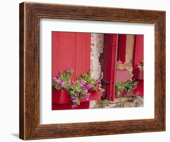 Flower Boxes on Storefronts, Savannah, Georgia, USA-Julie Eggers-Framed Photographic Print