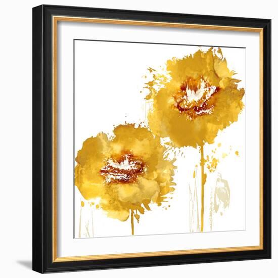 Flower Burst in Aqua I-Vanessa Austin-Framed Art Print