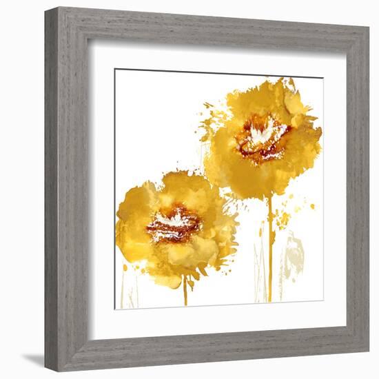 Flower Burst in Aqua I-Vanessa Austin-Framed Art Print