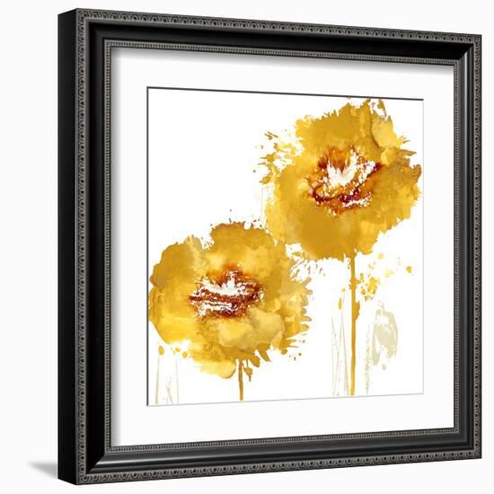 Flower Burst in Aqua I-Vanessa Austin-Framed Art Print