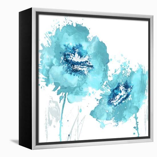 Flower Burst in Aqua II-Vanessa Austin-Framed Stretched Canvas