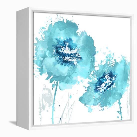 Flower Burst in Aqua II-Vanessa Austin-Framed Stretched Canvas