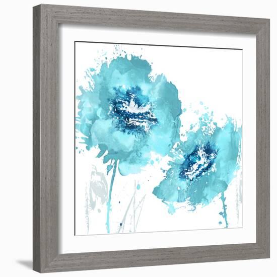 Flower Burst in Aqua II-Vanessa Austin-Framed Art Print