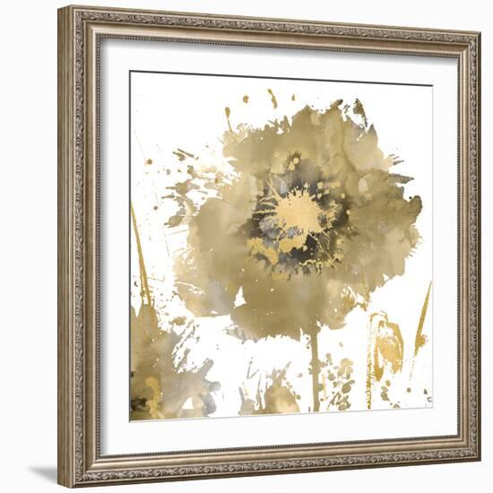 Flower Burst in Gold I-Vanessa Austin-Framed Art Print