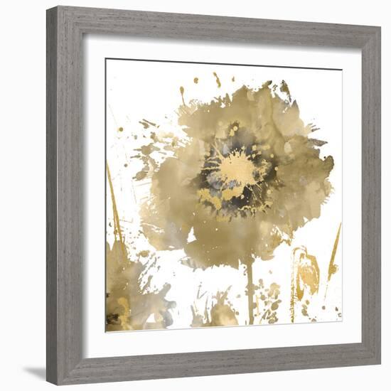 Flower Burst in Gold I-Vanessa Austin-Framed Art Print