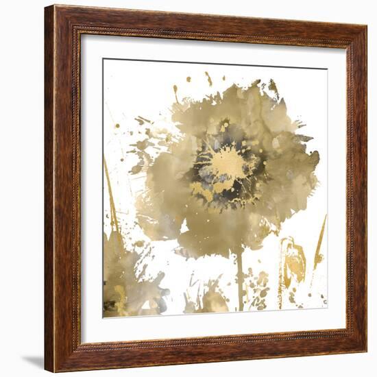 Flower Burst in Gold I-Vanessa Austin-Framed Art Print