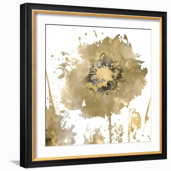 Flower Burst in Gold I-Vanessa Austin-Framed Art Print