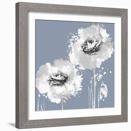Flower Burst on Grey I-Vanessa Austin-Framed Art Print