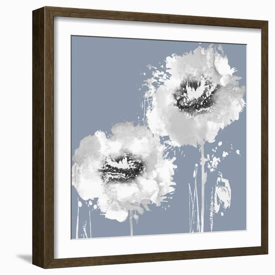 Flower Burst on Grey I-Vanessa Austin-Framed Art Print