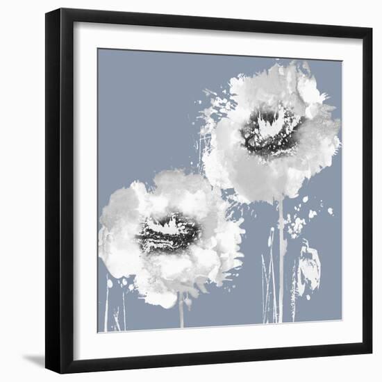 Flower Burst on Grey I-Vanessa Austin-Framed Art Print