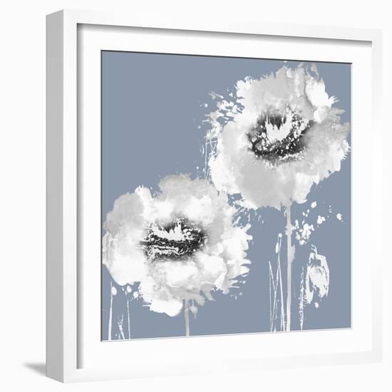 Flower Burst on Grey I-Vanessa Austin-Framed Art Print