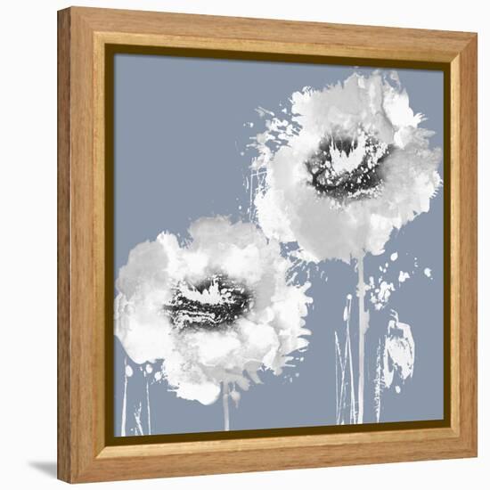 Flower Burst on Grey I-Vanessa Austin-Framed Stretched Canvas