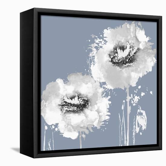 Flower Burst on Grey I-Vanessa Austin-Framed Stretched Canvas