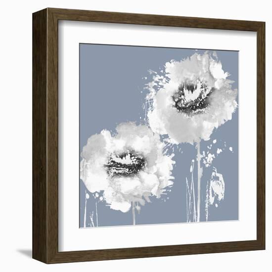 Flower Burst on Grey I-Vanessa Austin-Framed Art Print