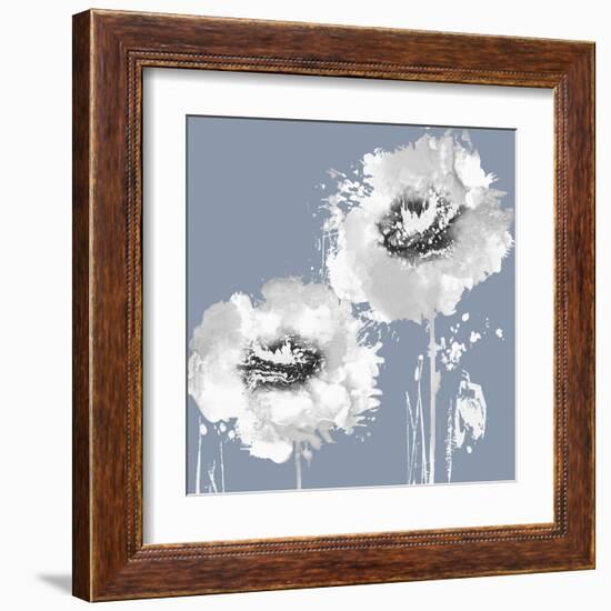 Flower Burst on Grey I-Vanessa Austin-Framed Art Print