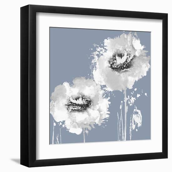 Flower Burst on Grey I-Vanessa Austin-Framed Art Print