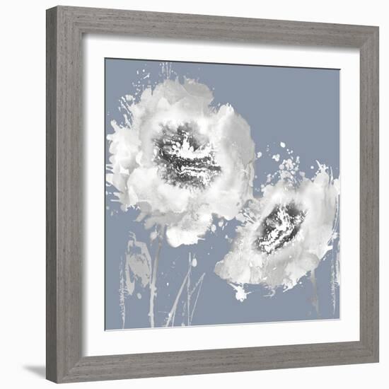 Flower Burst on Grey II-Vanessa Austin-Framed Art Print