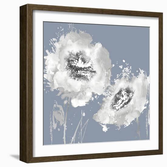 Flower Burst on Grey II-Vanessa Austin-Framed Art Print