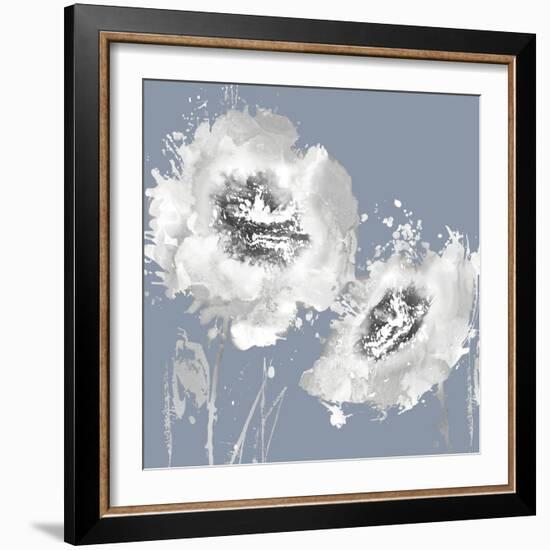 Flower Burst on Grey II-Vanessa Austin-Framed Art Print