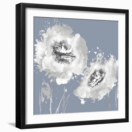 Flower Burst on Grey II-Vanessa Austin-Framed Art Print