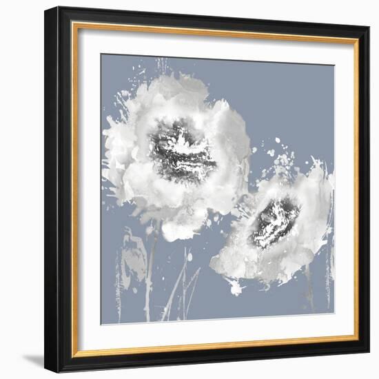 Flower Burst on Grey II-Vanessa Austin-Framed Art Print