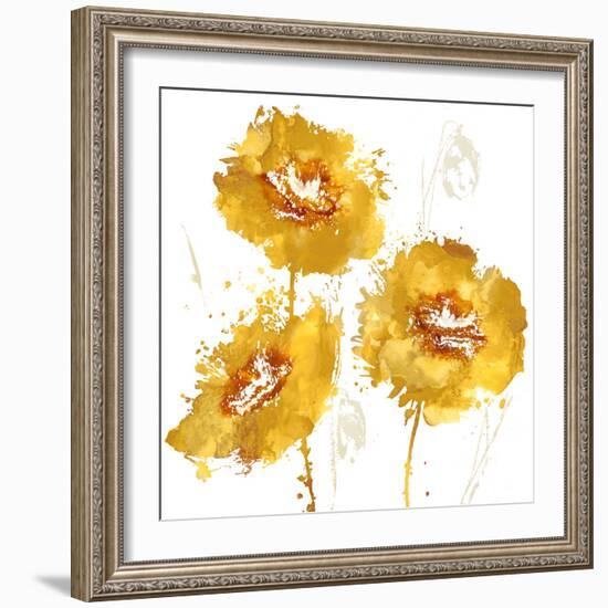 Flower Burst Trio in Amber-Vanessa Austin-Framed Art Print