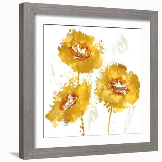 Flower Burst Trio in Amber-Vanessa Austin-Framed Art Print